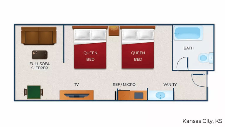 The floor plan for the Family Suite